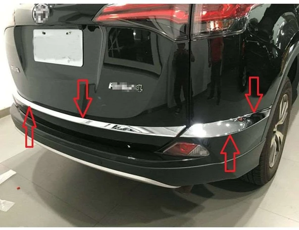 Toyota Rav Uyumlu 4 2014 2018 Arka Tampon Eşik Koruma Krom ürün görseli 1