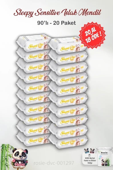 20 AL 18 ÖDE Sleepy Sensitive Islak Mendil 90'lı ve ROSIE ürün görseli 1