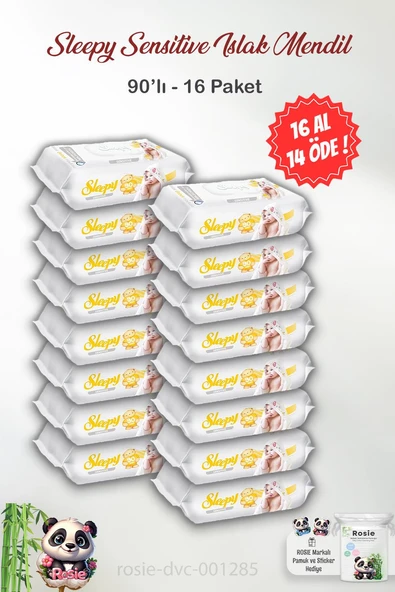 16 AL 14 ÖDE Sleepy Sensitive Islak Mendil 90'lı ve ROSIE ürün görseli 1