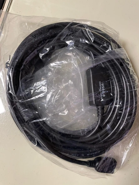 Powermaster PM-11955 10 Metre USB-A 2.0 Dişi Erkek Uzatma Kablosu Siyah ürün görseli 1