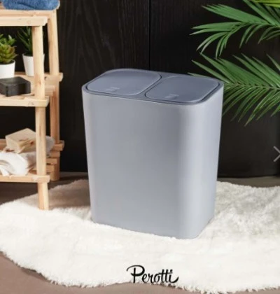 Perotti 13252 Milton Grey 15lt 2`li Çöp Kovası ürün görseli 1