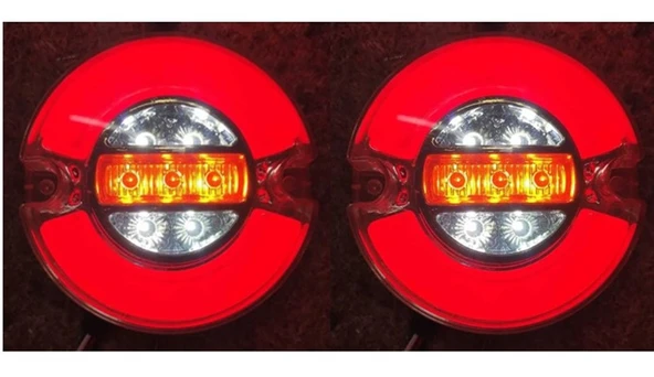 2 Adet Neon Led Stop Lamba 12-24 Volt 4 Fonksiyonlu 9 Cm ürün görseli 1