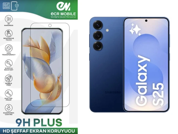Samsung Galaxy S25 Ekran Koruyucu 9H Esnek Nano Cam Tam Uyumlu Şeffaf ürün görseli 1