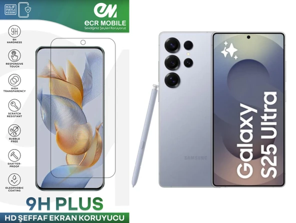 Samsung Galaxy S25 Ultra Ekran Koruyucu 9H Esnek Nano Cam Tam Uyumlu Şeffaf ürün görseli 1