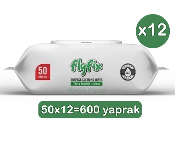 Flyfix Easy Clean Beyaz Sabunlu Yüzey Temizlik Havlusu 12’li Paket ürün görseli 1