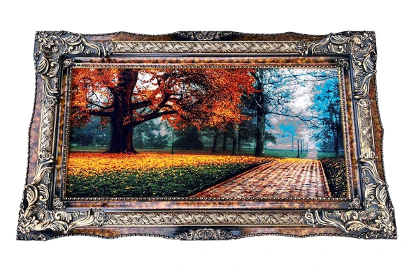 Kayıp Mevsimin Hikayesi Adlı İran Tebriz Halı Tablo 123x73cm - Duvar Halı Kilim Tablo ürün görseli 1