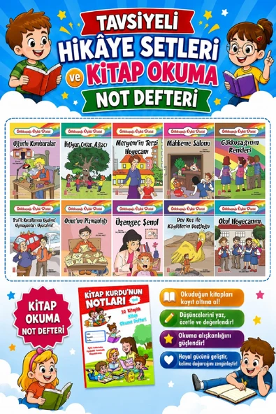 1.Sınıflar İçin Gökkuşağı Öykü Dizisi + Kitap Okuma Not Defteri ürün görseli 1