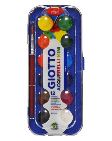 Giotto Aquarelli Mini 12 Renk Sulu Boya 23 mm ürün görseli 1