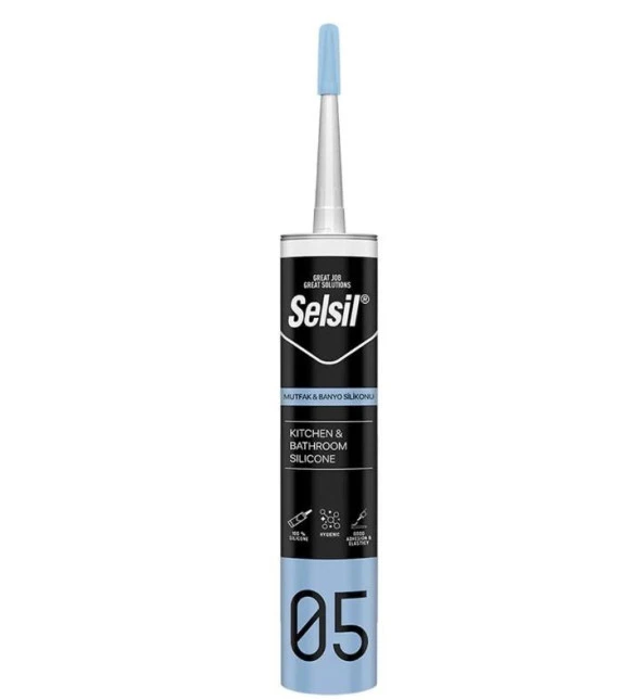 Selsil Duşakabin Mutfak Banyo Silikonu Beyaz 280ml ürün görseli 1