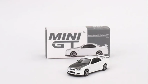 Mini GT 501 Nissan Skyline GT-R (R34) V-Spec II N1 White RHD Model Araba ürün görseli 1