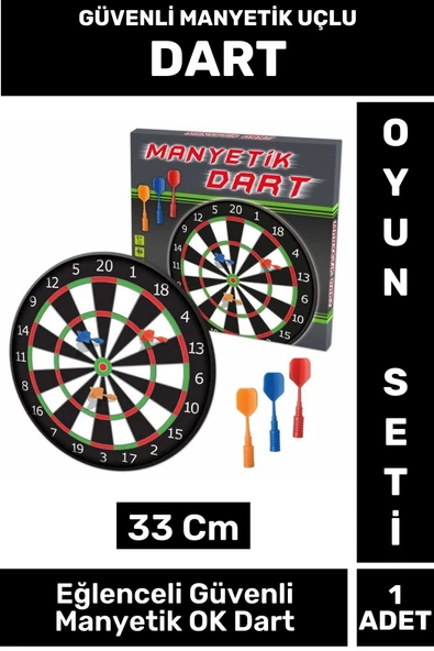 Özel Tasarım Genç Yetişkin Çocuk Oyun Eğlenceli Güvenli Manyetik Uçlu DART 33 Cm ürün görseli 1