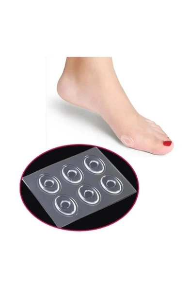 6 lı Set Silikon Ped Bantlı Delikli Ayakkabı Topuk Vurma Önleyici Ayak Parmak Nasır Koruyucu ürün görseli 1