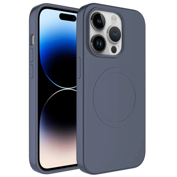 iPhone 13 Pro Kılıf Magsafe Wireless Şarj Özellikli Pastel Renk Silikon Plas Kapak ürün görseli 1