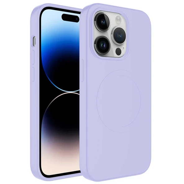 iPhone 13 Pro Max Kılıf Magsafe Wireless Şarj Özellikli Pastel Renk Silikon Plas Kapak ürün görseli 1