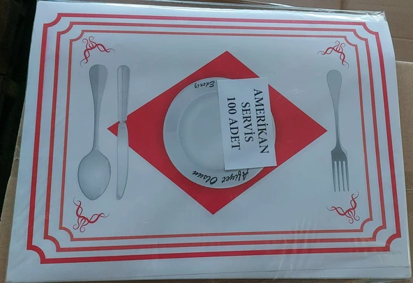 100 Adet Amerikan Servis Kağıdı Sunum Servis Kağıdı Büyük Boy 30x40 cm ürün görseli 1
