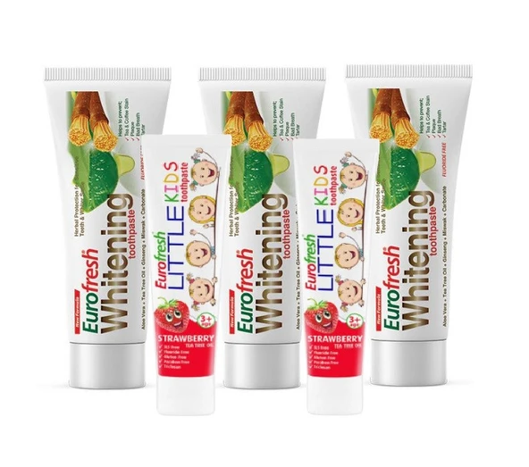Farmasi Eurofresh Aloe Veralı Misvaklı Beyazlatıcı Diş Macunu 112 gr 3 Adet Eurofresh Little Kids Çocuk Diş Macunu Çilekli 50 gr 2 Adet ürün görseli 1