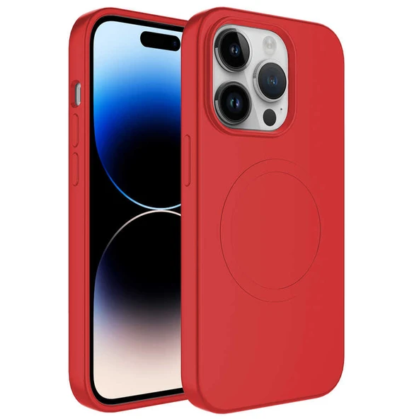 iPhone 14 Pro Kılıf Magsafe Wireless Şarj Özellikli Pastel Renk Silikon Plas Kapak ürün görseli 1