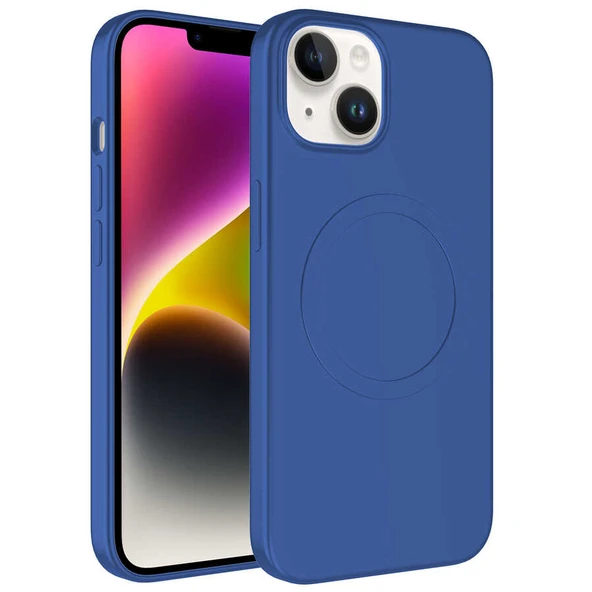 iPhone 14 Plus Kılıf Magsafe Wireless Şarj Özellikli Pastel Renk Silikon Plas Kapak ürün görseli 1