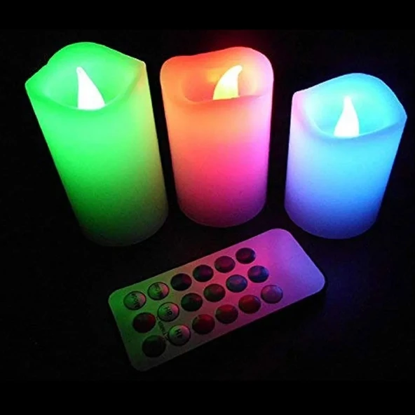 6 PCS VIP LED REMOTE CONTROL ELECTRONİC CANDLE 6 ADET LED MUM RGB KUMANDALI RENKLİ LED IŞIKLI MUM ürün görseli 1
