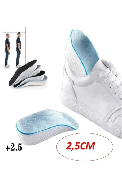 2 Adet 2.5 cm Erkek Gizli Topuk Yükseltici Boy Uzatıcı Ortopedik Tabanlık Köpük Ayakkabı Tabanlığı ürün görseli 1