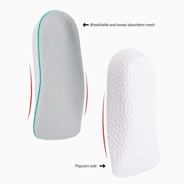 3.5 cm Erkek Gizli Topuk Yükseltici Boy Uzatıcı Ortopedik Tabanlık Köpük Ayakkabı Tabanlığı ürün görseli 1