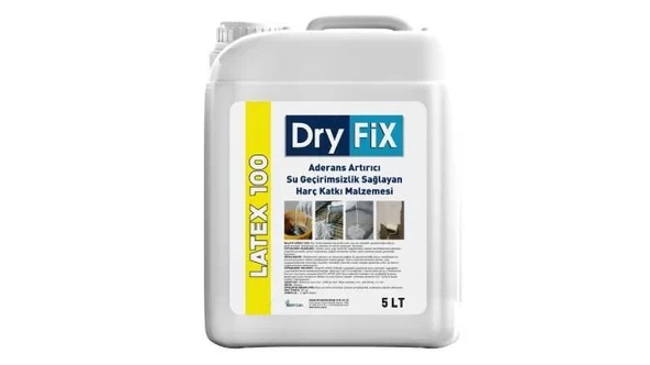 DryFix Latex 100 Aderans Arttırıcı Su Geçirimsizlik Sağlayan Harç Katkı Malzemesi 5 Lt ürün görseli 1