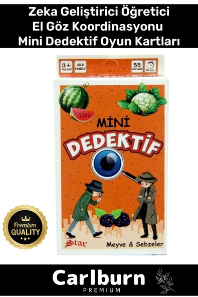 Özel Eğitici Zeka Geliştirici Öğretici Eğlence Aile 55 Parça Mini Dedektif Meyve&Sebzeler Oyun Kartı ürün görseli 1