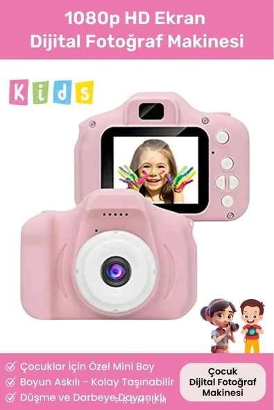 Yeni Nesil Çocuk Dijital Mini Fotoğraf Video Makine Erkek Kız Çocuklar 1080p HD Ekran Kamera Selfie ürün görseli 1