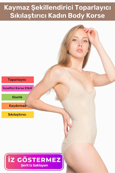 Özel Üretim İz Göstermeyen Kaymaz Şekillendirici Toparlayıcı Sıkılaştırıcı Kadın Body Korse ürün görseli 1