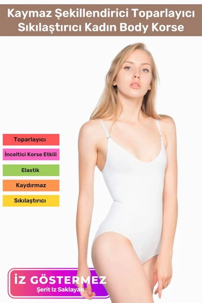 Özel Üretim İz Göstermeyen Kaymaz Şekillendirici Toparlayıcı Sıkılaştırıcı Kadın Body Korse ürün görseli 1