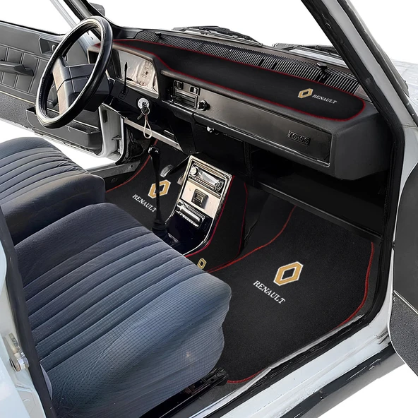 Renault 12 Toros Nakışlı Araç Oto Halı Paspas / Torpido Koruma Örtüsü /  Vites Konsol Koruma Seti ürün görseli 1