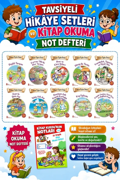 2. ve 3.Sınıflar İçin Bıcır Öykü Dizisi + Kitap Okuma Not Defteri ürün görseli 1