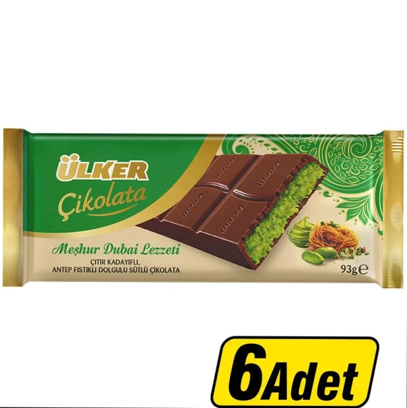 Ülker Dubai Çikolatası 93g 6 Adet ürün görseli 1