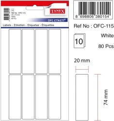 Tanex Etiket Ofc-115 20X74Mm 10 lu 2 paket ürün görseli 1