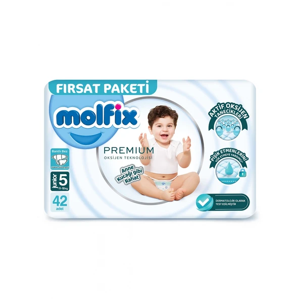 Molfix Premium Bebek Bezi Fırsat Paketi 5 Beden 11-18 Kg 42 Adet ürün görseli 1