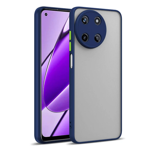 Realme 11 4G Kılıf Mat Kamera Korumalı Renkli Tuşlu Sert Silikon Hux Kapak ürün görseli 1