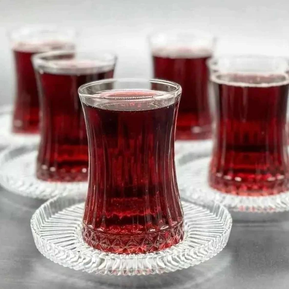 Paşabahçe 12 Kişilik Elysia Bardak Riva Tabak Çay Takımı - 24 Parça Set ürün görseli 1