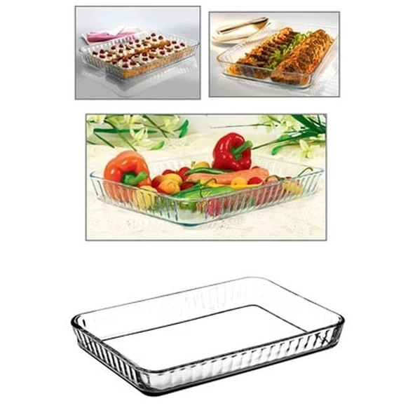 Paşabahçe Borcam Büyük Dikdörtgen Fırın Tepsisi 27x40 cm - 3800 cc - 59204 ürün görseli 1