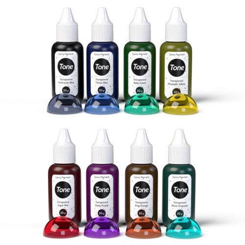 Tone Transparent Epoksi Renk Pigmenti Seti Transparan Renkler 8x20 ml ürün görseli 1