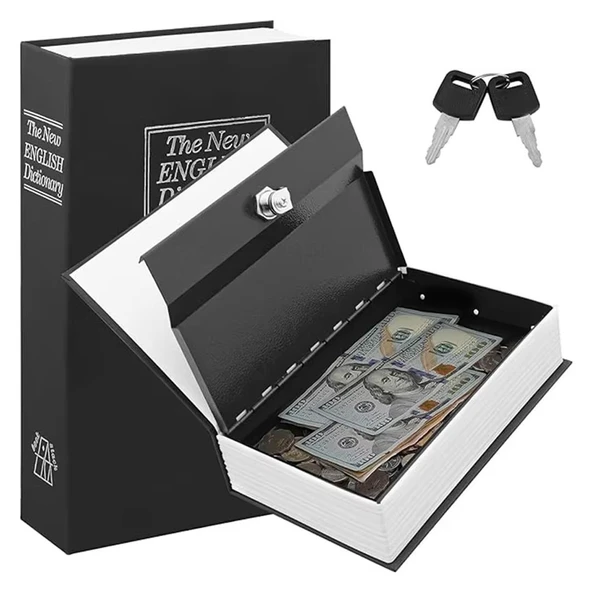 Ayt Sunup SN- 26085 Kitap Görünümlü Metal Kasa Kumbara Tipi 115x85x45mm Giz li Saklama Kasası ürün görseli 1