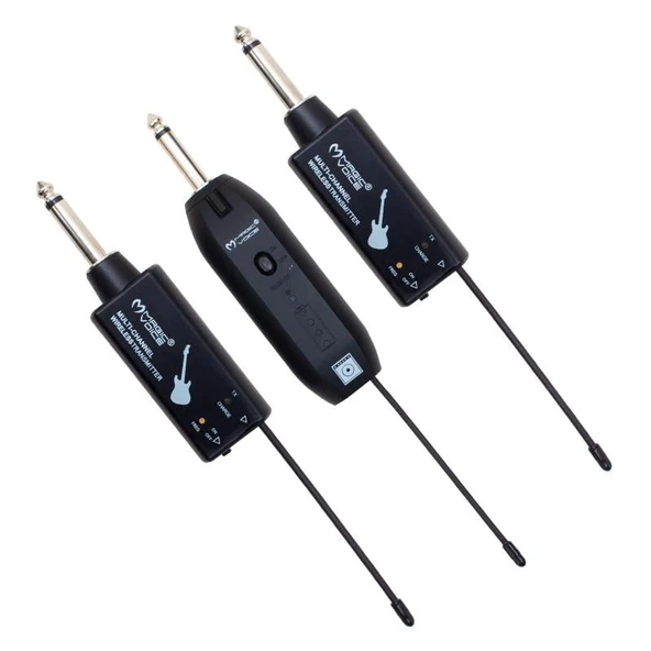 Ayt Magicvoice Mv-19590 Gitar Tip Kablosuz Enstrüman Mikrofonu Üçlü Set 40 Metre Çekim Mesafesi ürün görseli 1