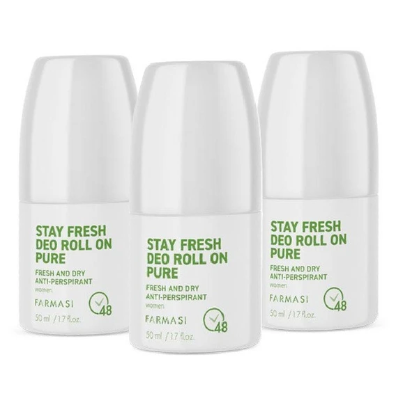 Farmasi Anti-Perspirant Deo Roll On Kadın Pure 50 ml 3 Adet ürün görseli 1