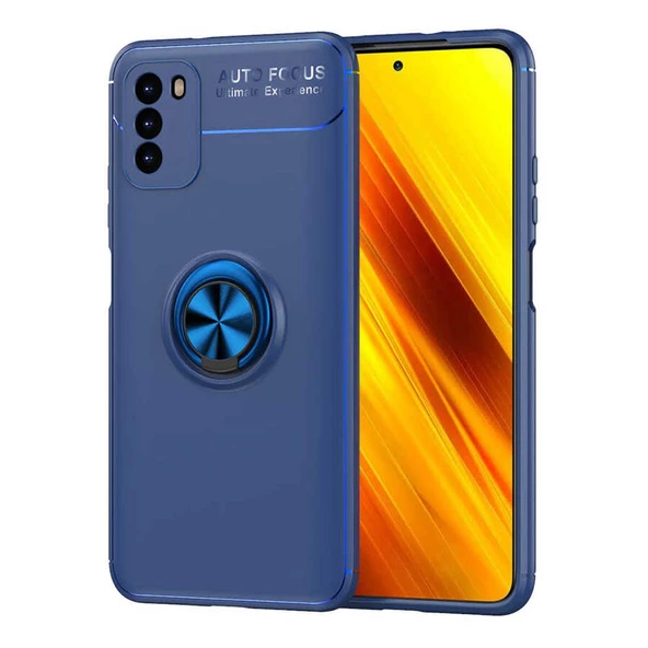 Xiaomi Poco M3 Kılıf Zore Ravel Yüzüklü Silikon Kılıf ürün görseli 1
