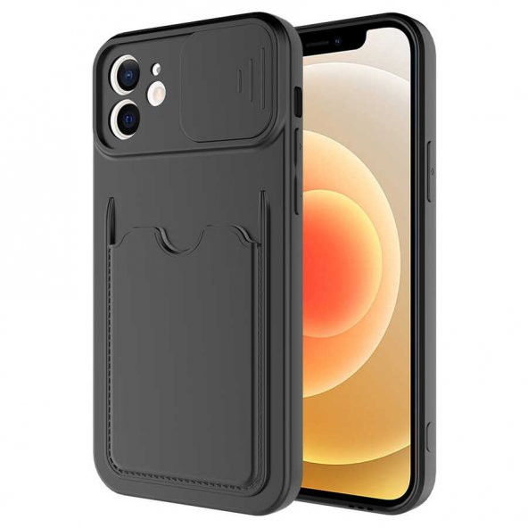 Apple iPhone 12 Kılıf Zore Kartix Kartlık Bölmeli Kılıf ürün görseli 1