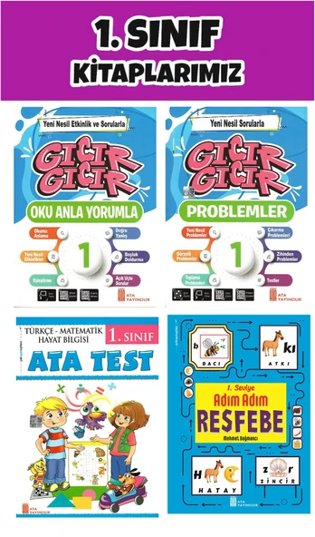Ata 1.Sınıf 2.Dönem Seti ( Oku Anla Yorumla-Problemler-Ata Test-Resfebe) ürün görseli 1