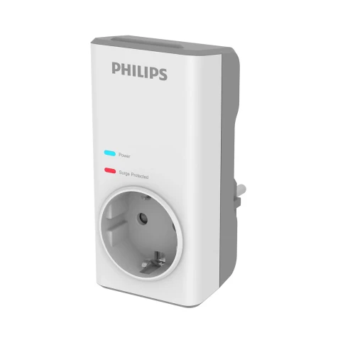 PHILIPS CHP7010W/10, Tekli, Akim Korumali Priz, 1140 Joules, Beyaz ürün görseli 1