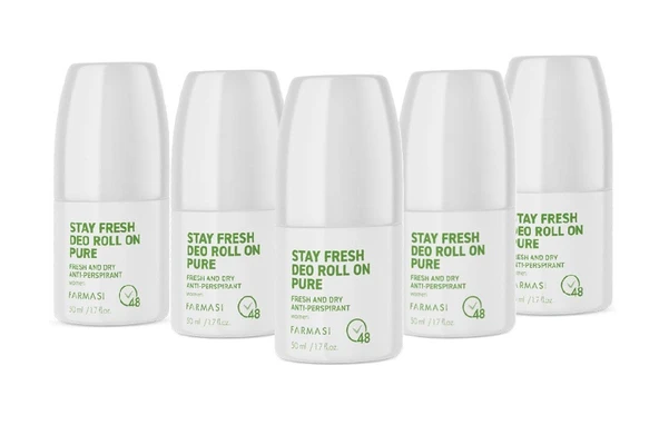 Farmasi Anti-Perspirant Deo Roll On Kadın Pure 50 ml 5 Adet ürün görseli 1