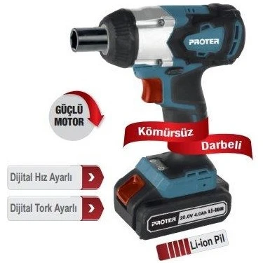 PROTER Pst 460 Ws Kömürsüz Darbeli Şarjlı Somun Sökme Makinası ürün görseli 1