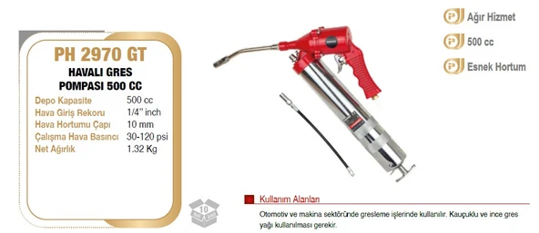 PROTER Ph 2970 Gt Havalı Gres Pompası ürün görseli 1