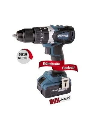 PROTER Pst 740 Bl 20v 4ah Li-ion Darbeli Kömürsüz Şarjlı Matkap 13 Mm ürün görseli 1
